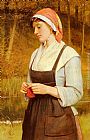Charles Sillem Lidderdale Knitting painting
